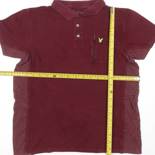 Lyle & Scott Boys Red Polo Shirt 12-13 Years Short Sleeve Cotton Top