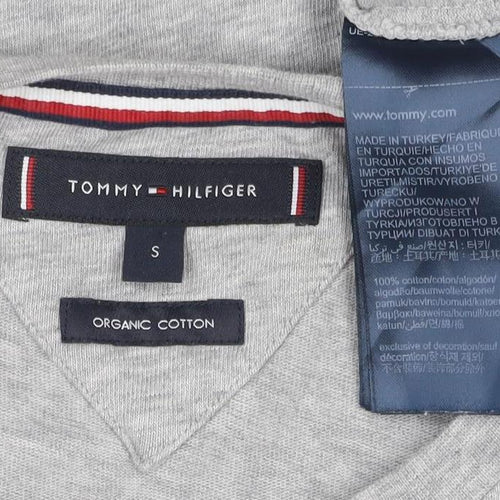 Tommy Hilfiger Unisex Grey Colourblock Cotton T-Shirt Size S