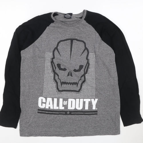 Call of Duty Men’s Grey Long Sleeve Graphic T-Shirt Size S