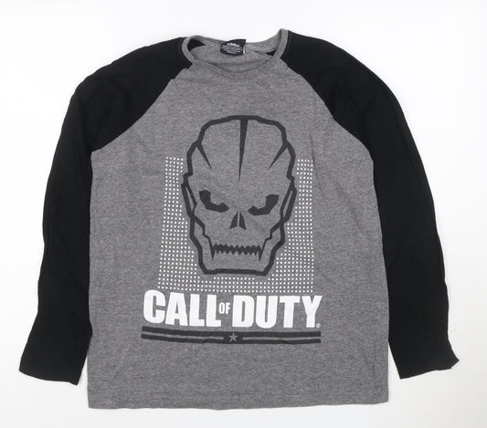 Call of Duty Men’s Grey Long Sleeve Graphic T-Shirt Size S
