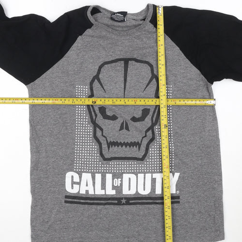 Call of Duty Men’s Grey Long Sleeve Graphic T-Shirt Size S