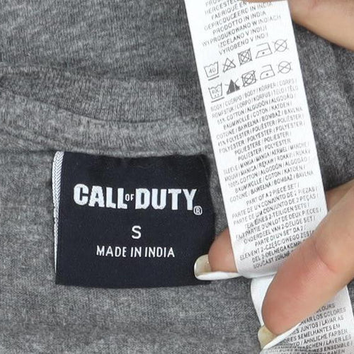 Call of Duty Men’s Grey Long Sleeve Graphic T-Shirt Size S