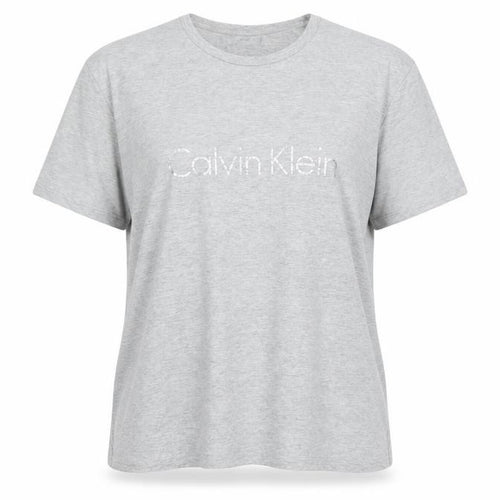 Calvin Klein Women's Grey Cotton Logo T-Shirt Size L