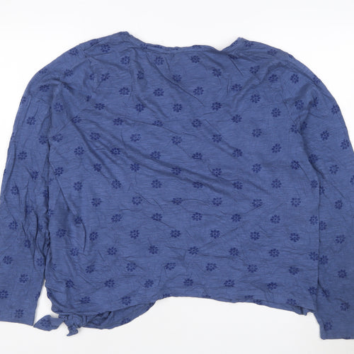 Fat Face Women Blue Floral Long Sleeve Jersey T-Shirt UK 16