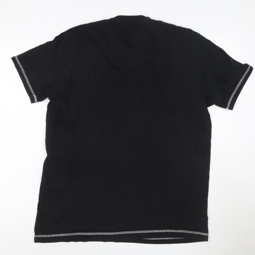 Original Penguin Men's Black Cotton Crew Neck T-Shirt L Short Sleeve