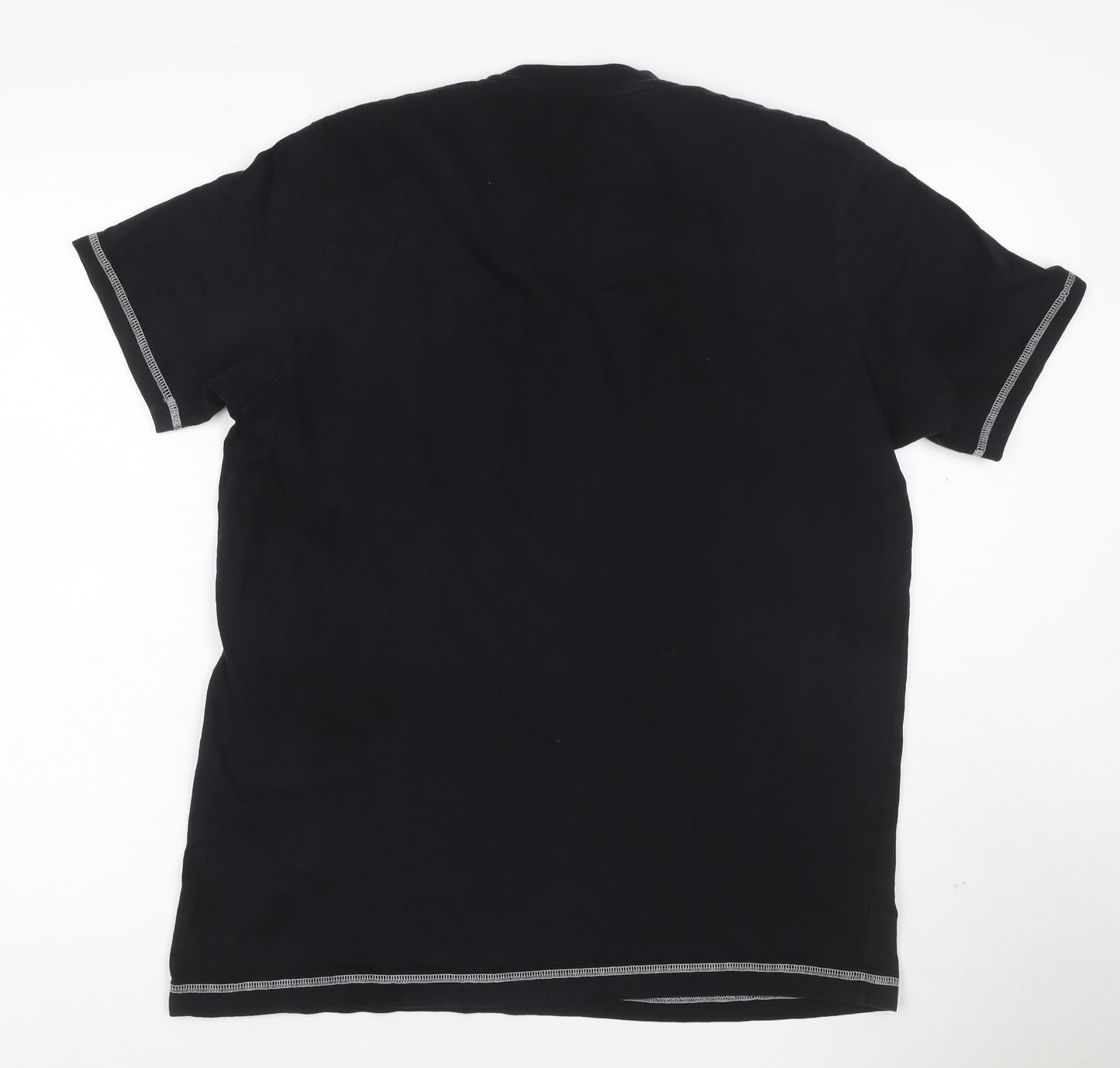 Original Penguin Men's Black Cotton Crew Neck T-Shirt L Short Sleeve