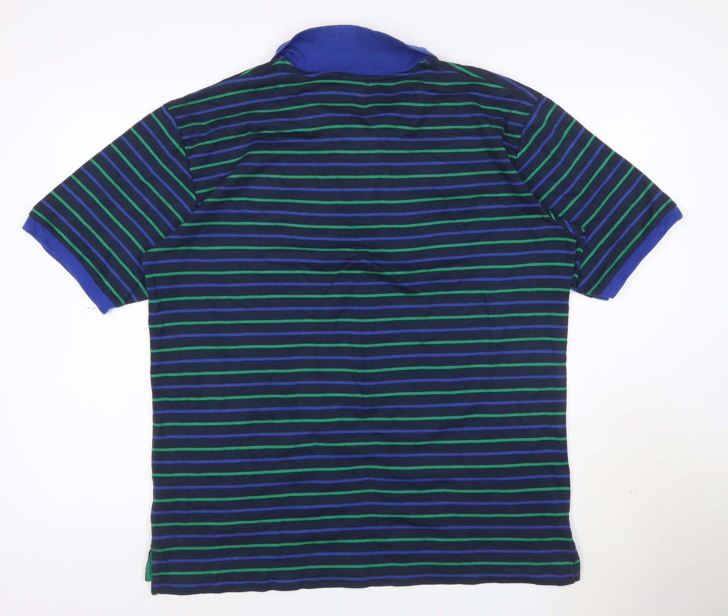 Slazenger Men’s Blue Striped Polo Shirt XL Classic Fit