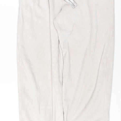 Marks and Spencer Women Beige Velour Joggers Size 10 Elastic Waist Pockets