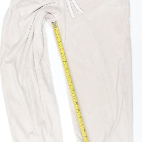 Marks and Spencer Women Beige Velour Joggers Size 10 Elastic Waist Pockets