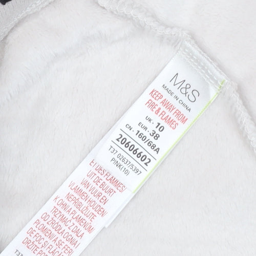 Marks and Spencer Women Beige Velour Joggers Size 10 Elastic Waist Pockets