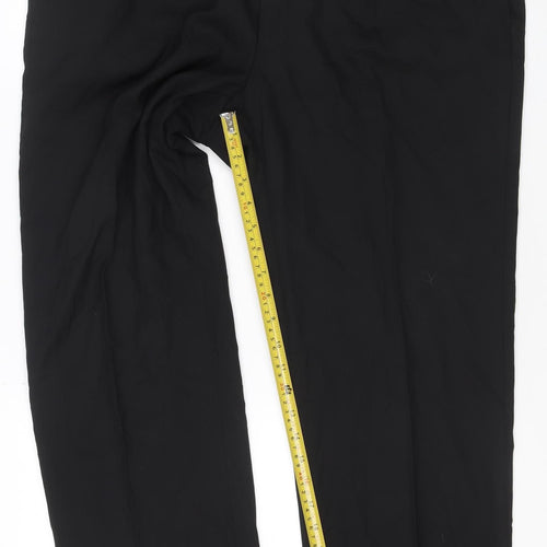 Marks and Spencer Men's Black Regular Fit Wool Blend Dress Trousers 38W 29L