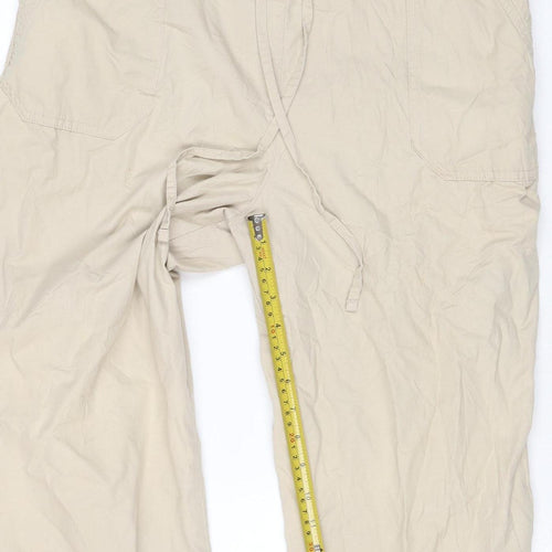 Marks and Spencer Womens Beige Cotton Cargo Capri Trousers UK 14