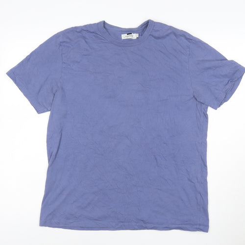 Topman Men's Blue Cotton Crew Neck T-Shirt Size XL Classic Fit