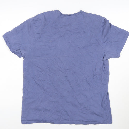 Topman Men's Blue Cotton Crew Neck T-Shirt Size XL Classic Fit