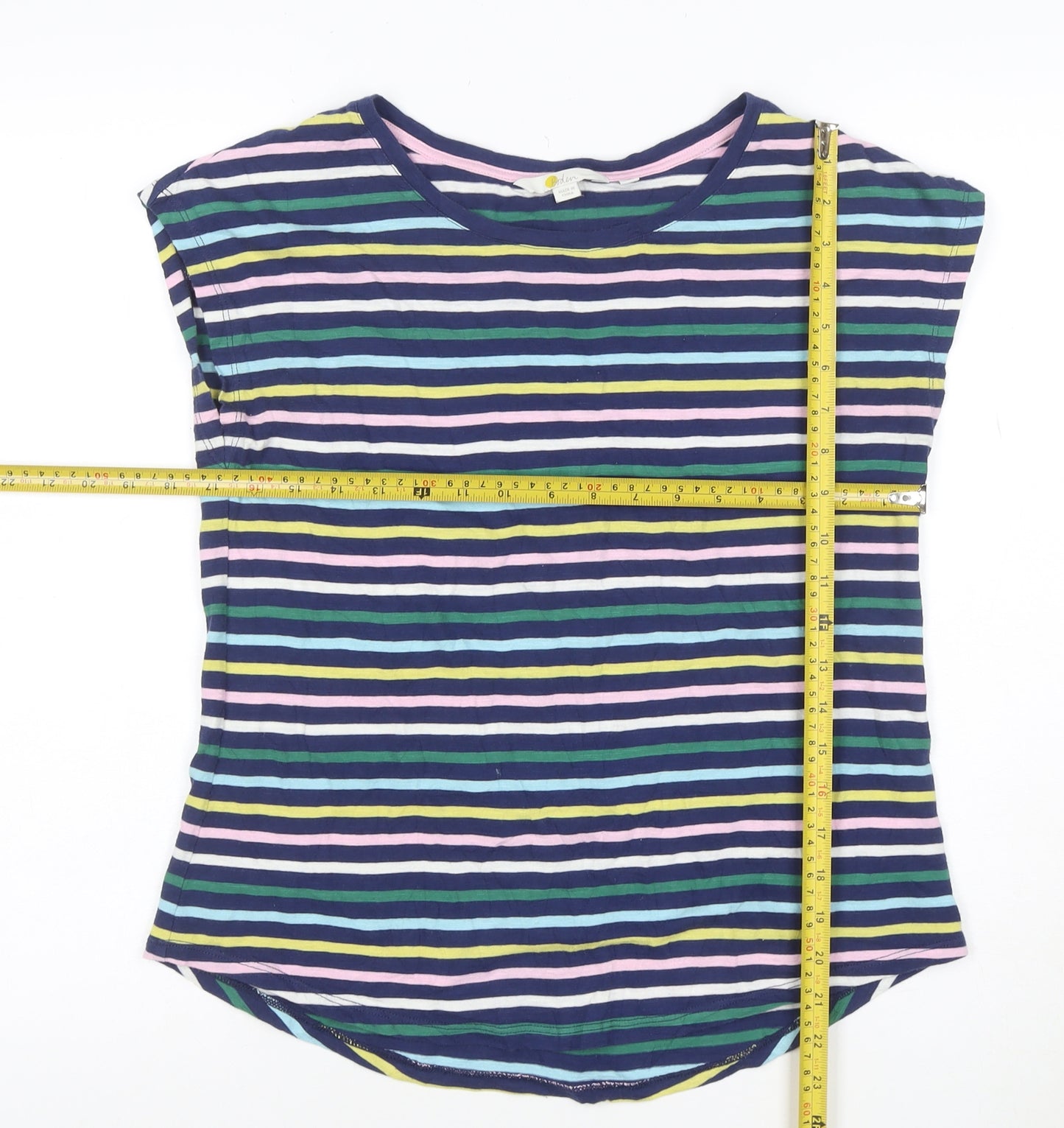 Boden Women's Multicoloured Striped Cotton T-Shirt Size S