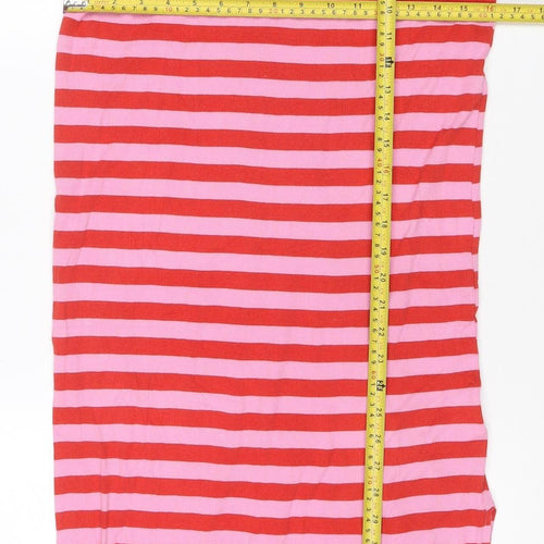 H&M Women’s Pink Red Stripe T-Shirt Dress Size S Cotton Modal