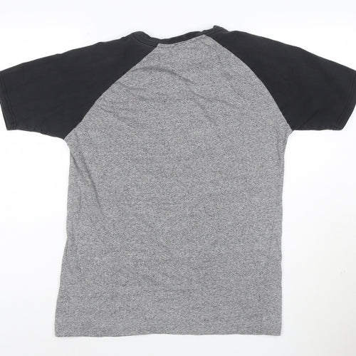 Wasps Rugby Men's Grey & Black Raglan Short Sleeve T-Shirt Size M