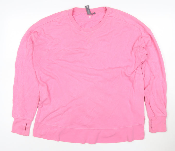 Sweaty Betty Womens Pink Long Sleeve Crew Neck Pullover Sweatshirt Size 12