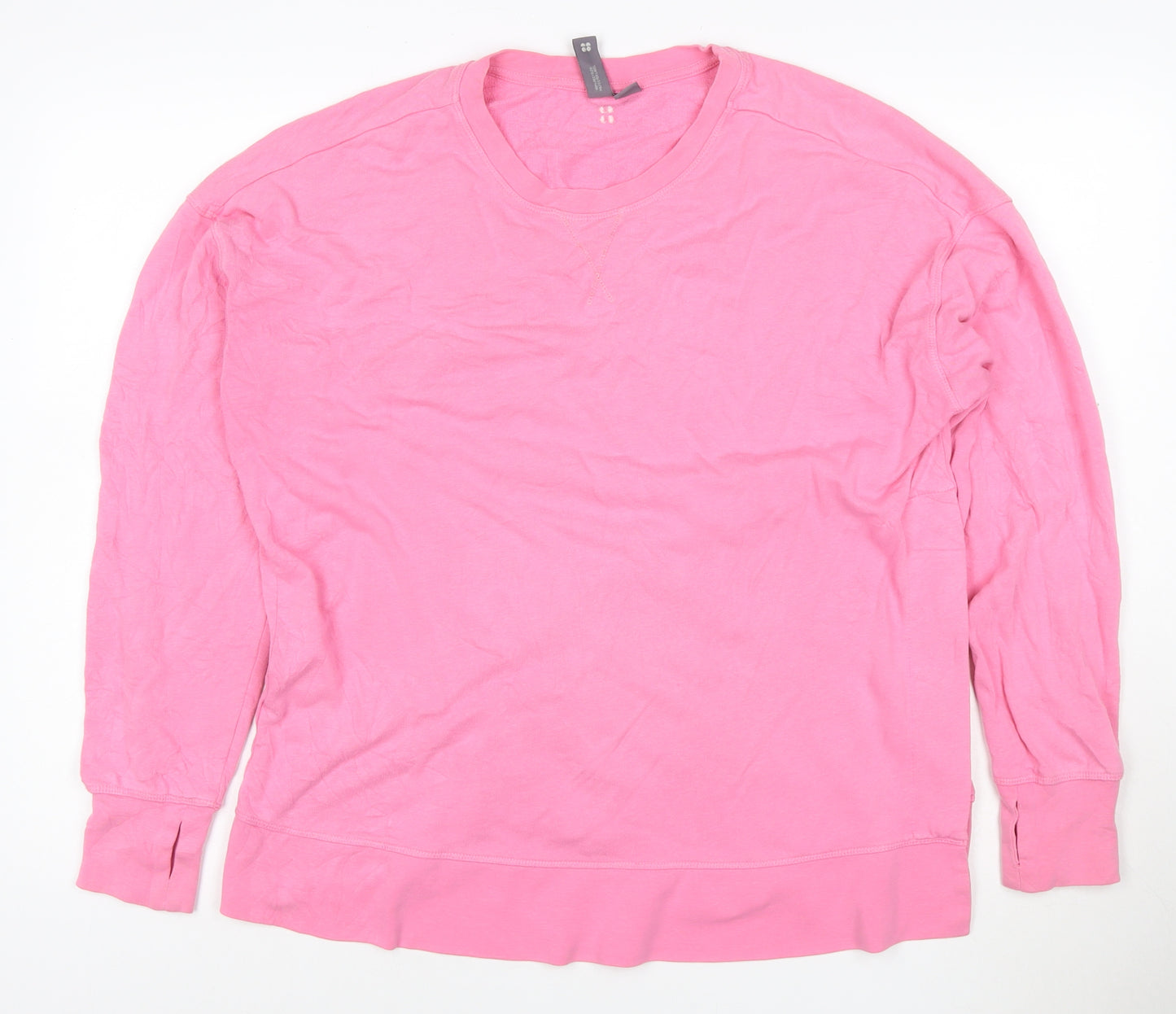 Sweaty Betty Womens Pink Long Sleeve Crew Neck Pullover Sweatshirt Size 12