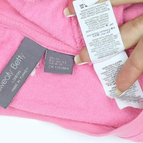 Sweaty Betty Womens Pink Long Sleeve Crew Neck Pullover Sweatshirt Size 12