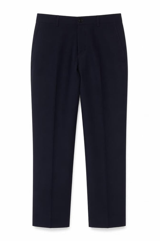 Front view of Next Men’s Black Wool Blend Dress Pants 30S Regular Fit Formal Trousers