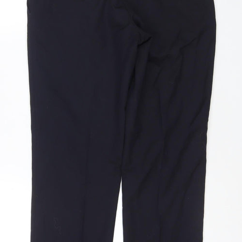 Next Men’s Black Wool Blend Dress Pants 30S Regular Fit Formal Trousers