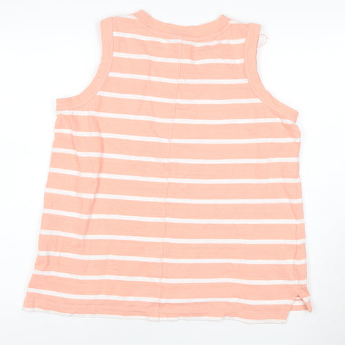 Marks and Spencer Womens Pink Striped Cotton Tank Top Size 16