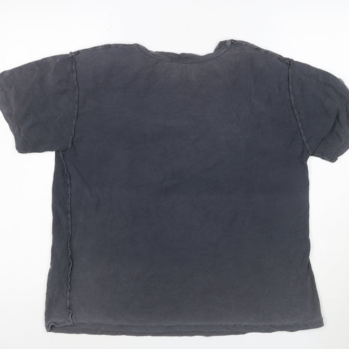 Topshop Women's Black Tupac Graphic Cotton T-Shirt Size 10