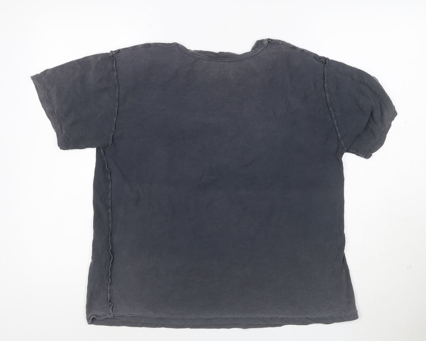 Topshop Women's Black Tupac Graphic Cotton T-Shirt Size 10