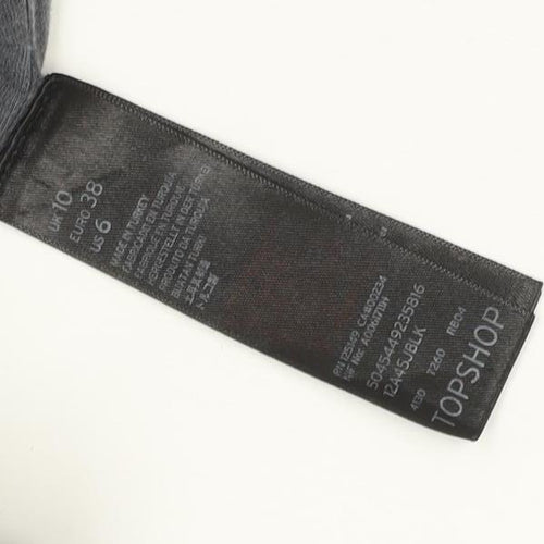 Topshop Women's Black Tupac Graphic Cotton T-Shirt Size 10