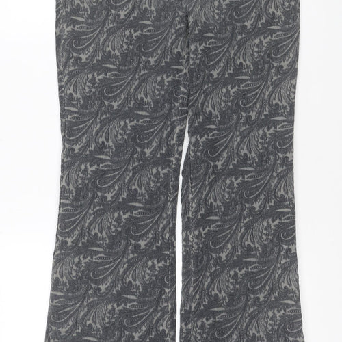 Next Women’s Grey Paisley Straight Jeans Size 8 Regular Stretch Denim