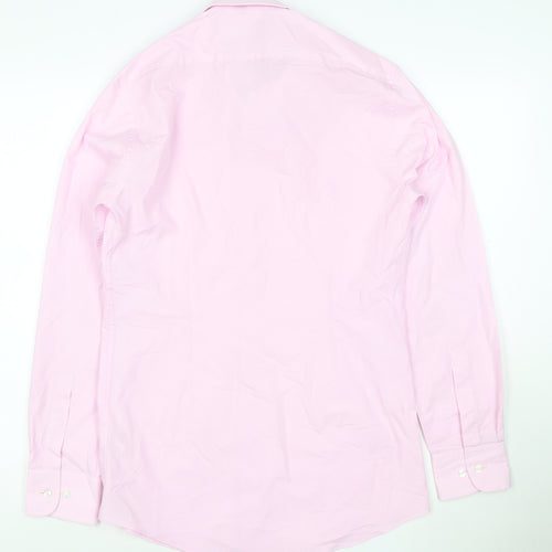 Marks and Spencer Womens Pink Slim Fit Long Sleeve Button-Up Shirt Size 14