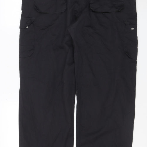 ISA LEA Group Mens Black Cargo Work Trousers Size L Regular Fit