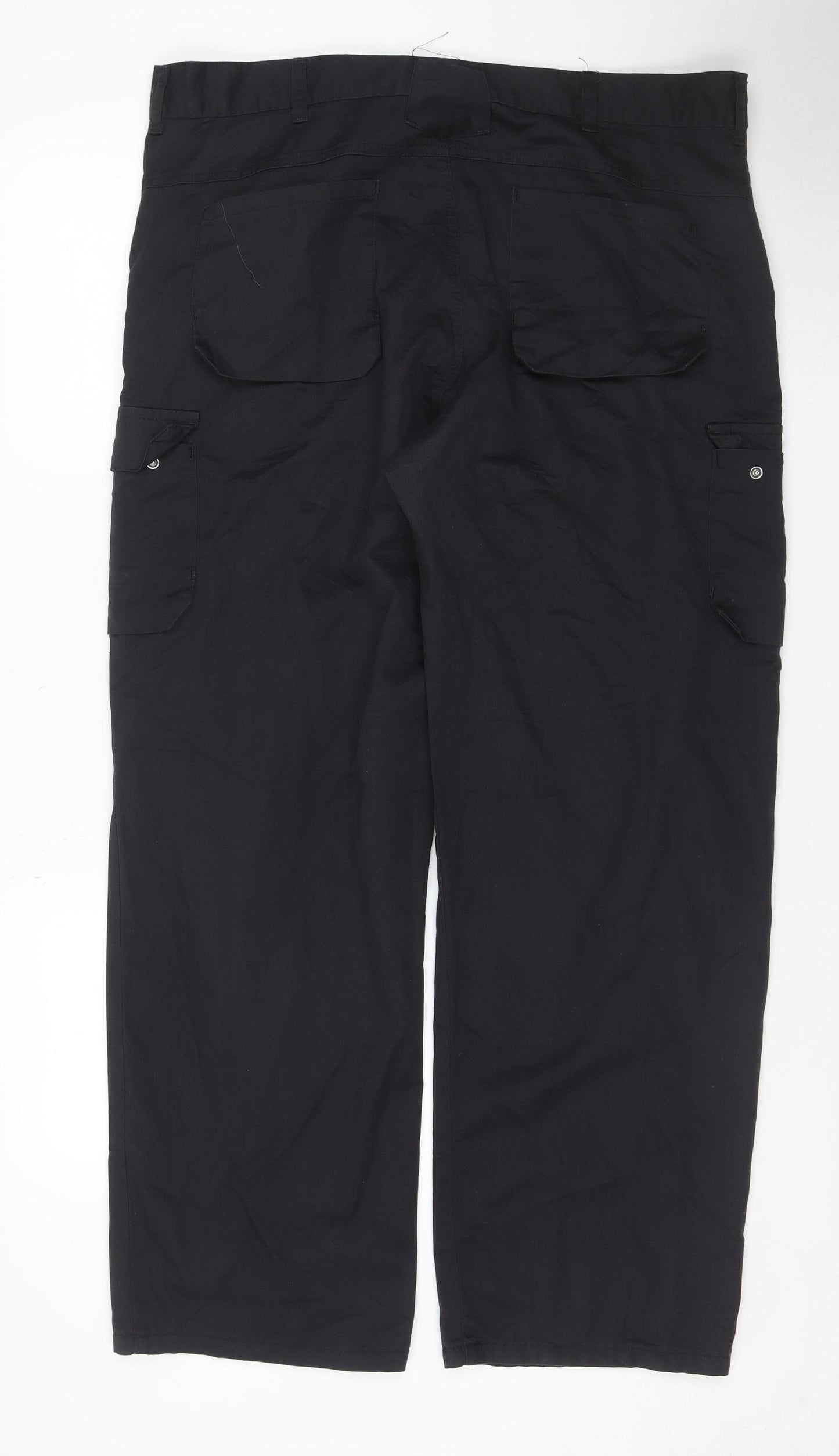 ISA LEA Group Mens Black Cargo Work Trousers Size L Regular Fit
