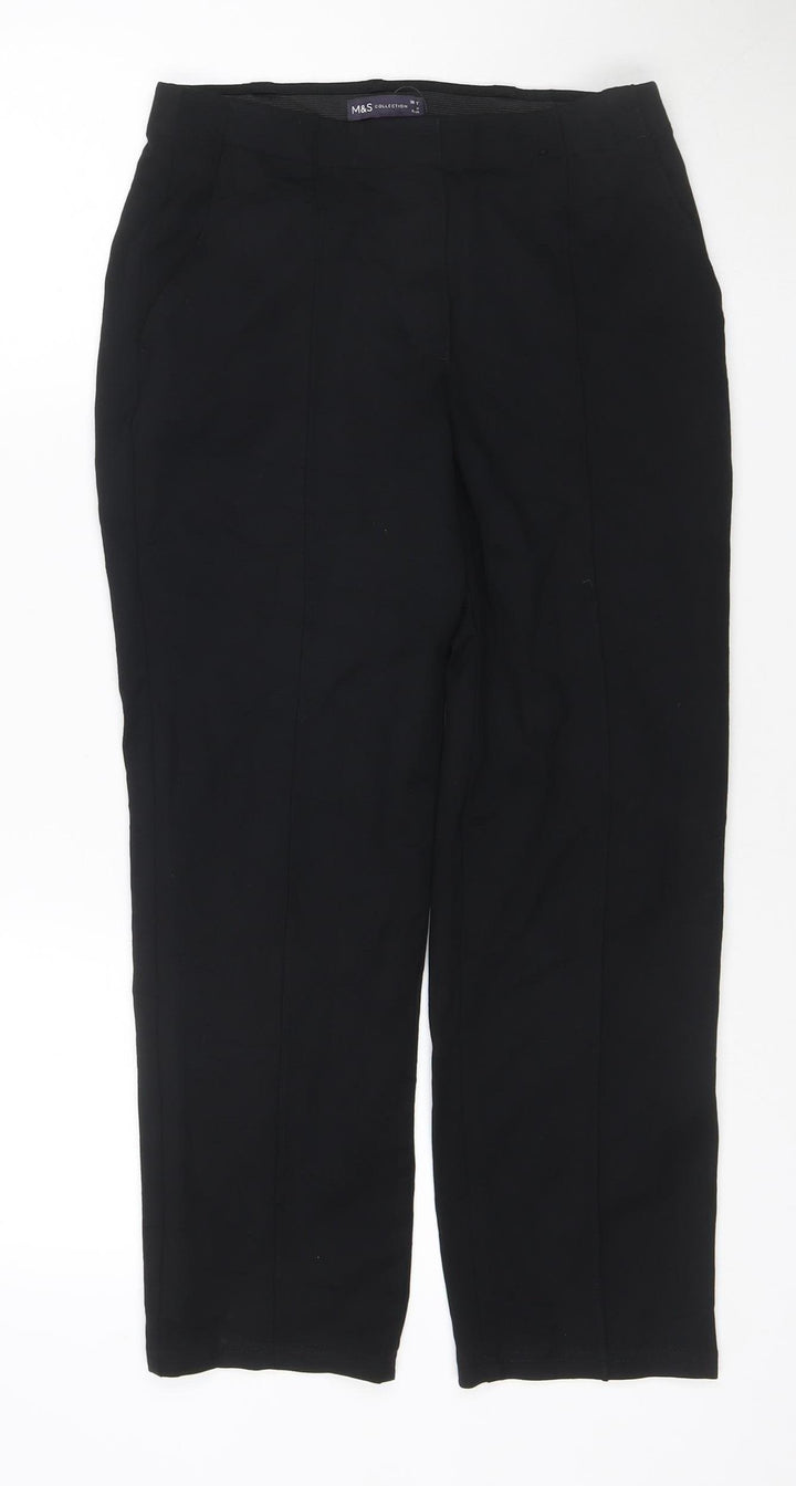 Marks and Spencer Womens Black Size 10 Slim Leg Trousers