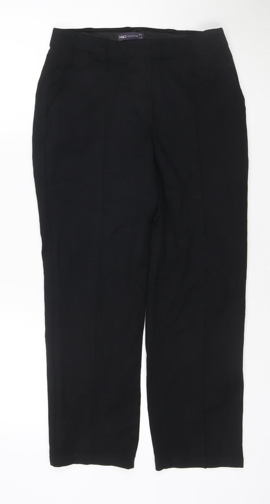 Marks and Spencer Womens Black Size 10 Slim Leg Trousers