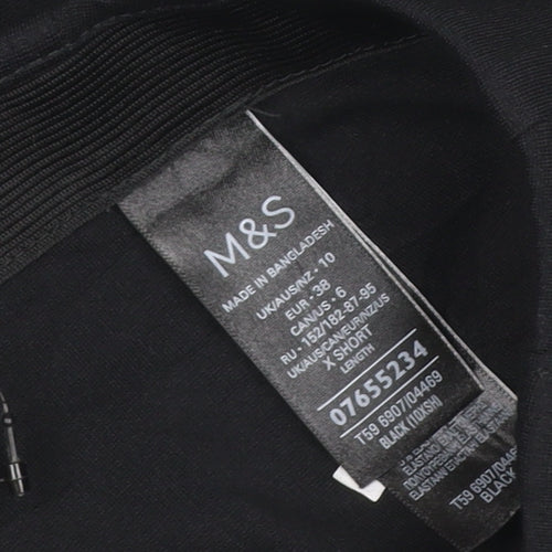 Marks and Spencer Womens Black Size 10 Slim Leg Trousers
