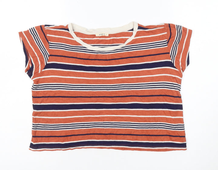 Lee Women’s Multicoloured Striped Cropped T-Shirt XS
