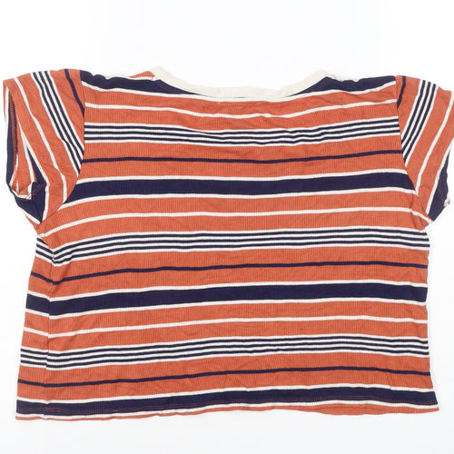 Lee Women’s Multicoloured Striped Cropped T-Shirt XS