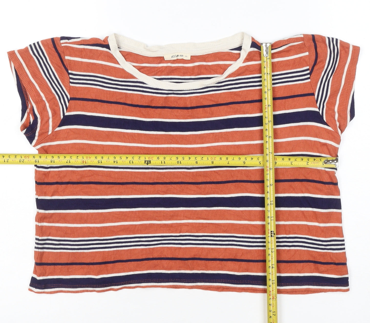 Lee Women’s Multicoloured Striped Cropped T-Shirt XS