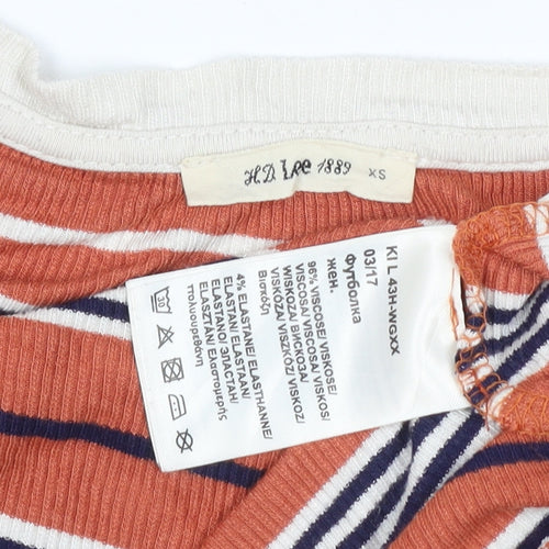 Lee Women’s Multicoloured Striped Cropped T-Shirt XS