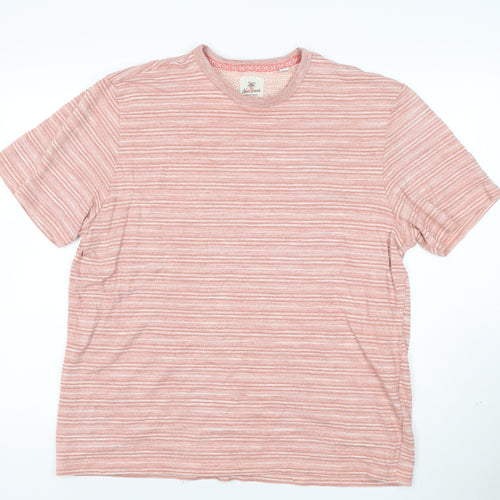 Noah's Ark Women’s Pink Striped Cotton Blend Short Sleeve T-Shirt XL