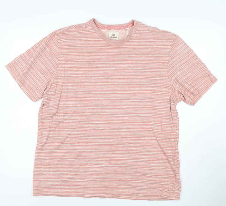 Noah's Ark Women’s Pink Striped Cotton Blend Short Sleeve T-Shirt XL