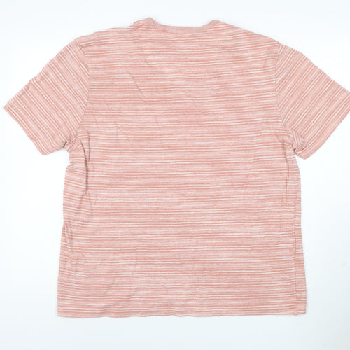 Noah's Ark Women’s Pink Striped Cotton Blend Short Sleeve T-Shirt XL