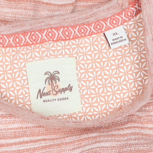 Noah's Ark Women’s Pink Striped Cotton Blend Short Sleeve T-Shirt XL