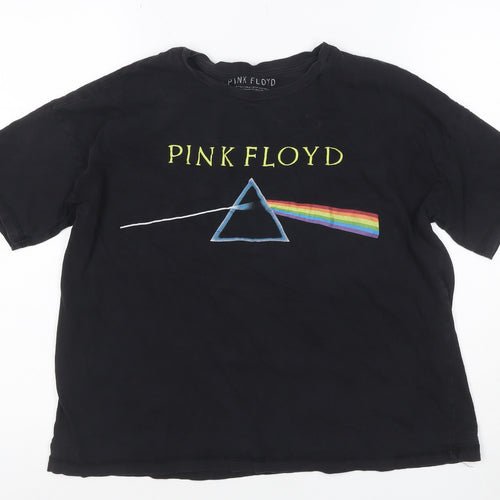 Pull&Bear Women’s Black Pink Floyd Short Sleeve Cotton T-Shirt Size S