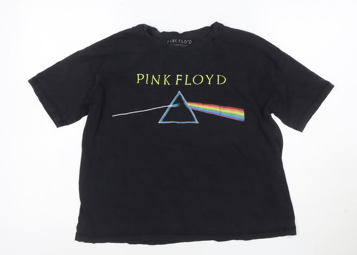 Pull&Bear Women’s Black Pink Floyd Short Sleeve Cotton T-Shirt Size S