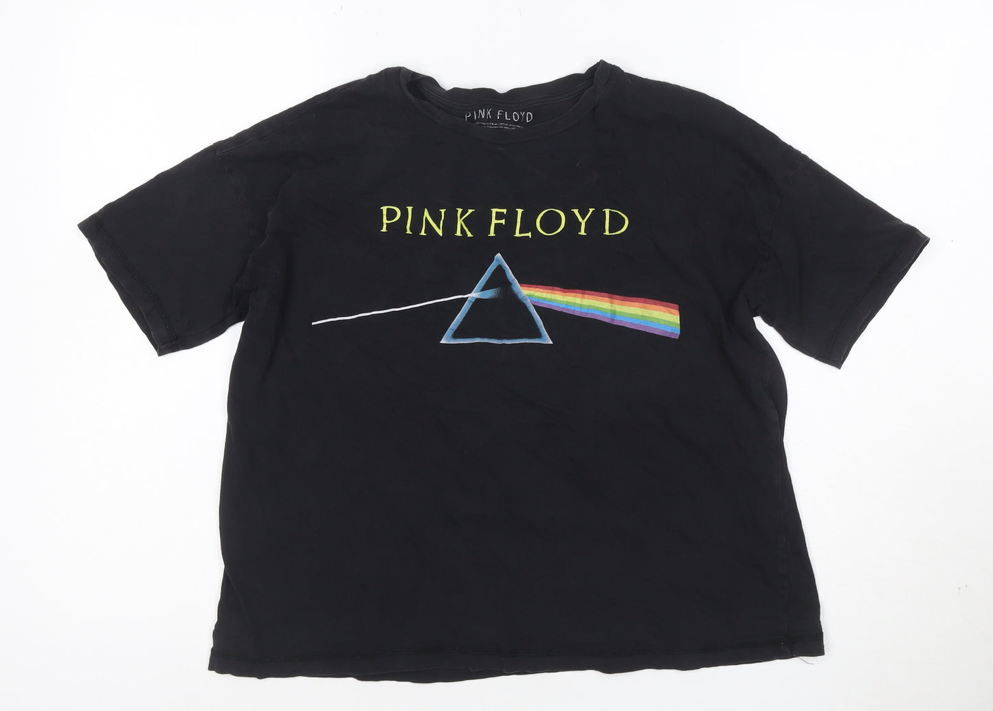 Pull&Bear Women’s Black Pink Floyd Short Sleeve Cotton T-Shirt Size S