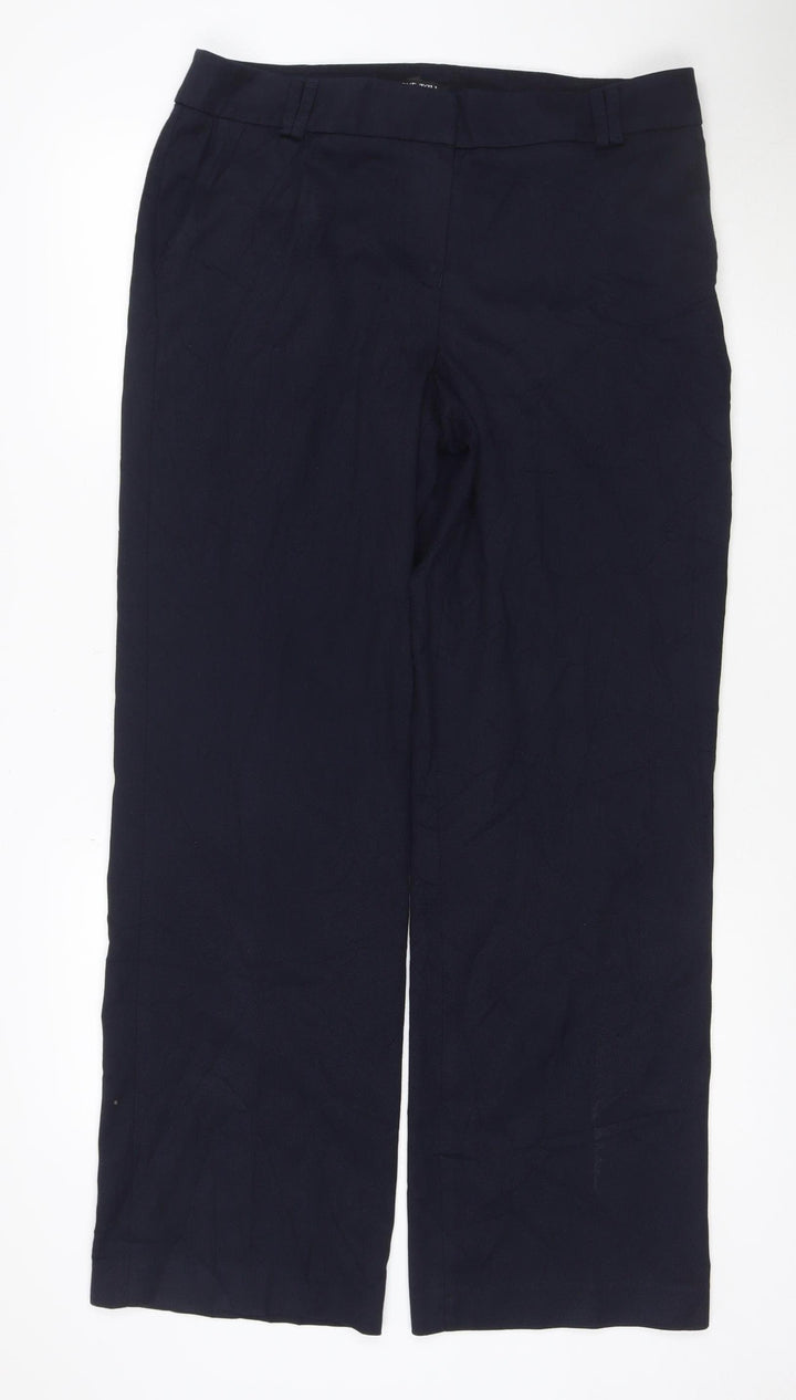 Next Women's Blue Regular Fit Trousers Size 14 Straight Leg