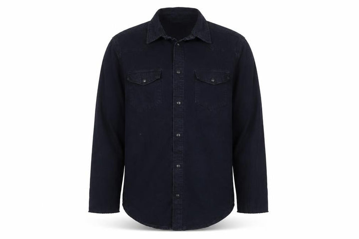 New Look Men Black Cotton Long Sleeve Button-Up Shirt Size L